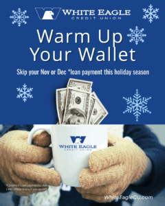 Warm up Your wallet. Skip Nov or December *Qualified loan payment this holiday season